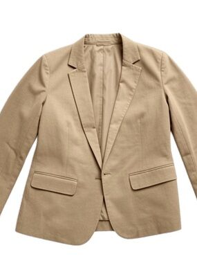 Ann Taylor Factory Tan Khaki Linen Blazer size 0